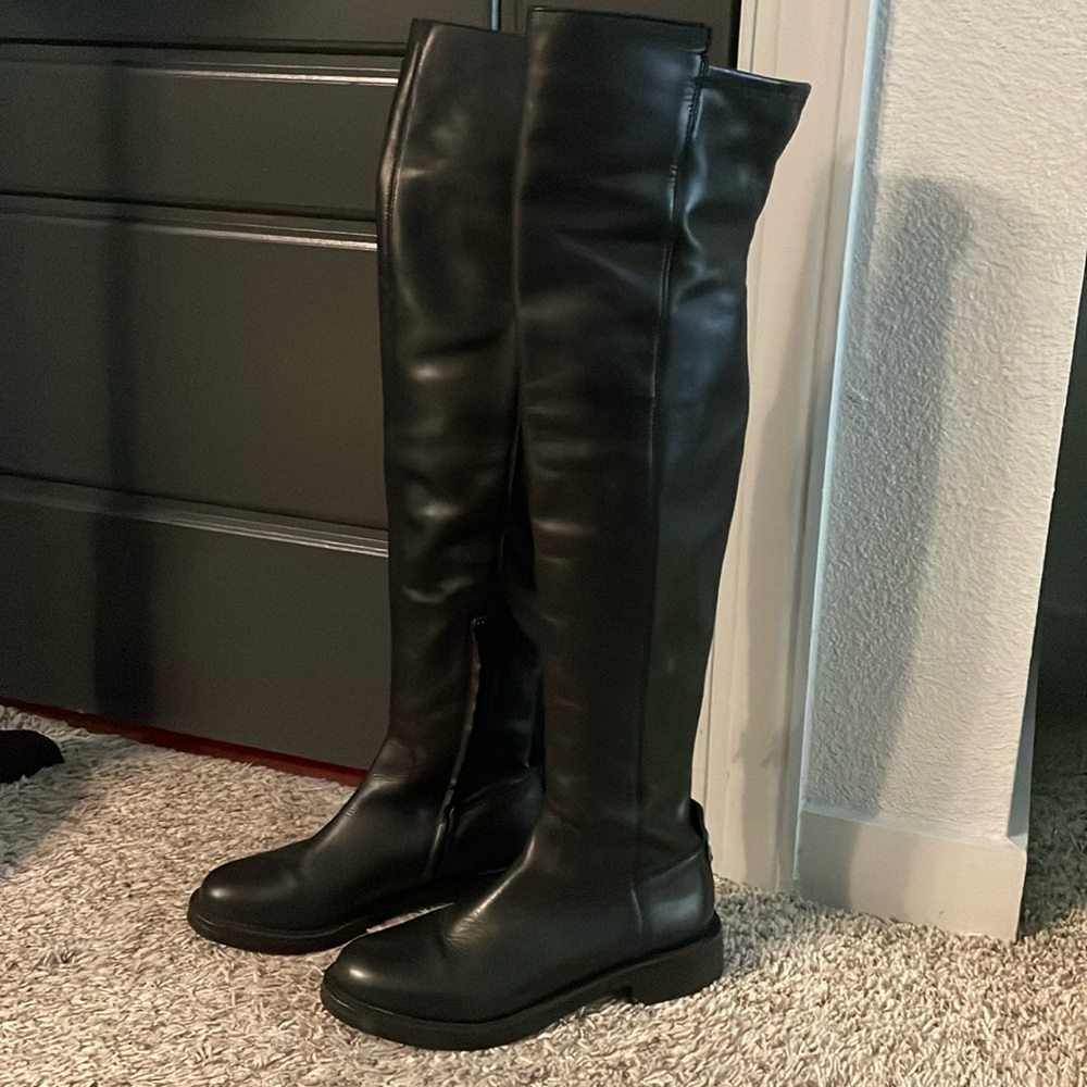 Women’s Sam Edelman Narisa over the knee black leather boots size 8.5 EUC